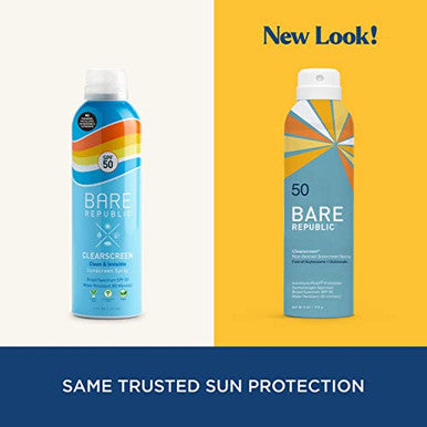 Bare Republic Clearscreen Sunscreen & Sunblock Spray With Vitamin E Broad Spectrum Spf 50 6 Fl Oz