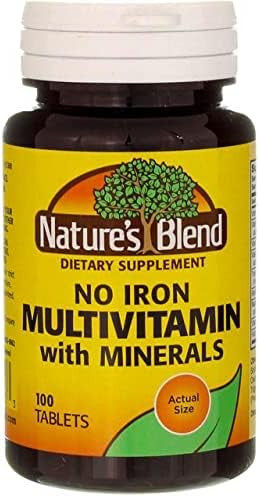 Nature'S Blend Multiple Vitamin With Minerals No Iron 100 Tabs