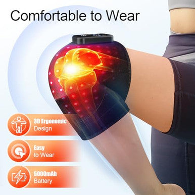 Masgre Red Light Therapy Knee Wrap With Vibration Massage Cordless Knee Massager With Heat And Vibration For Pain Relief s For Women Men Brace For Knee/Joint/Elbow/Shoulder Pain Relief