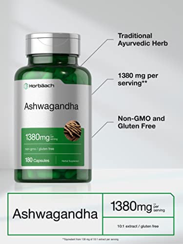 Horbaach Ashwagandha Root Supplement 180 Capsules