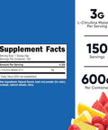 Nutricost Lcitrulline Malate 2:1 (600G) Fruit Punch Workout Support Muscle Performance Nitric Oxide Booster Fitness Supplement Powder 75 Servings