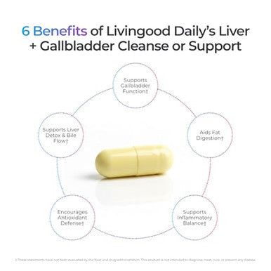 Livingood Daily Liver & Gallbladder Cleanse Or Support Supplement With Milk Thistle 56 Capsules
