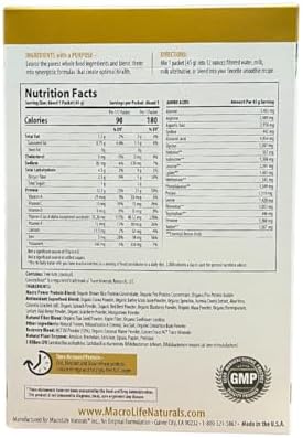 Macrolife Naturals Macromeal Vegan Chocolate Superfood Supplement Powder Protein + Greens Probiotics Digestive Enzymes Fiber - Energy Detox Immune - Non-Gmo Gluten- - 10 Packet Servings