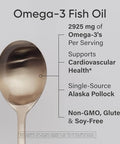 Sports Research Omega-3 Fish Oil 8Oz Glass Bottle - 4685Mg Of Wild Caught Alaska Pollock Fish Oil Per Serving - Easy-To-Take Liquid Lemon Flavor Non-Gmo Msc Certified Sustainable 48 Servings