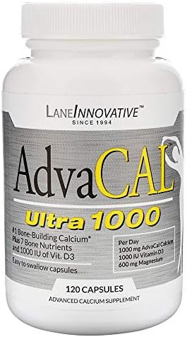 Lane Innovative - Advacal Ultra 1000, Bone Building Calcium, Including Vitamin D3 And Magnesium, Easy Absorption (40 Servings)