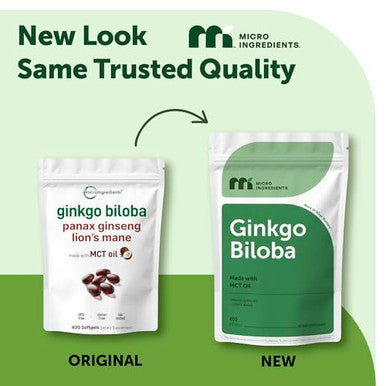 Micro Ingredients Ginkgo Biloba 120 Mg Per Serving 400 Softgels 3-In-1 With Panax Ginseng & Lion S Mane Herbal Mushroom Blend Made With Mct Oil Non-Gmo