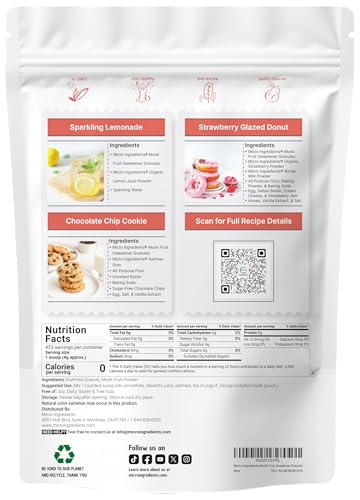 Monk Fruit Sweetener with Erythritol Granules, 4 Pounds, No After Taste, 1:1 White Sugar Substitute, Keto Diet Friendly, Zero Calorie, Natural Sweetener for Drinks, Coffee, Tea, Cookies, No-GMO, Vegan