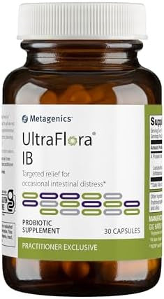 Metagenics Ultraflora Ib Relief For Occasional Intestinal Distress Probiotics For Digestive Health Antibloat For Men & Women 60 Billion Cfu Nongmo Gluten Vegetarian 30 Capsules
