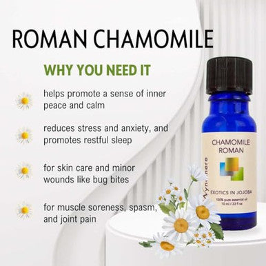 Wyndmere Chamomile Roman Essential Oil In Jojoba 100 Pure For Aromatherapy 10Ml