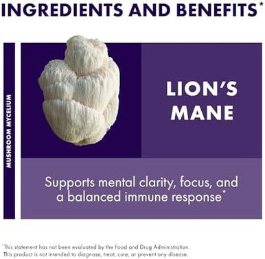 Host Defense Lion'S Mane Powder Brain Health Support Supplement Mushroom Supplement To Support Focus & Memory Function Immune & Nervous System Support Supplement 7 Oz (133 Servings)