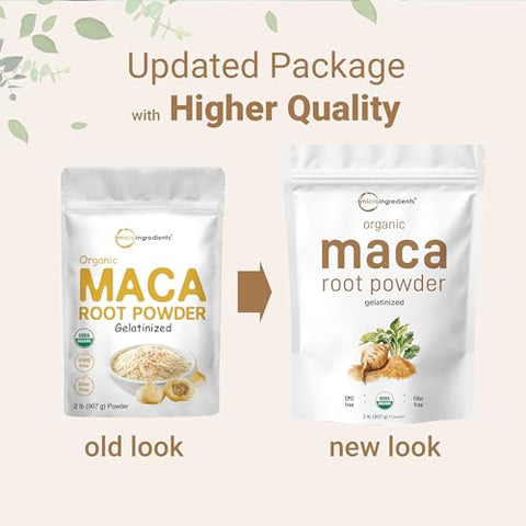 Micro Ingredients Organic Maca Root Powder 2 Pound Gelatinized For Better Absorption Rich In Antioxidants No Gmos Vegan Friendly And Peru Origin