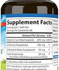 Carlson EGems Elite 1000 IU (670 mg) Vitamin E with Tocopherols and Tocotrienols Optimal Wellness 60 Softgels