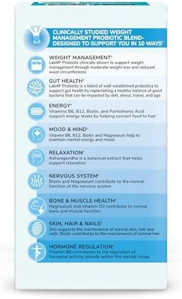 Health & Her Weight Management Probiotics For Women Perimenopause & Menopause Supplement (60 Ct 1 Month)