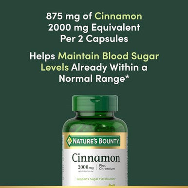 Nature's Bounty Cinnamon Plus Chromium Capsules 60 Count