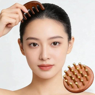 Lycss Scalp Massager For Hair Growth Two-Piece Set-Manual Head Scrubber With Sandalwood Portable Handheld Tool For Scalp Care & Relaxation Stress Relief Brush For Home And Travel Spa Experience