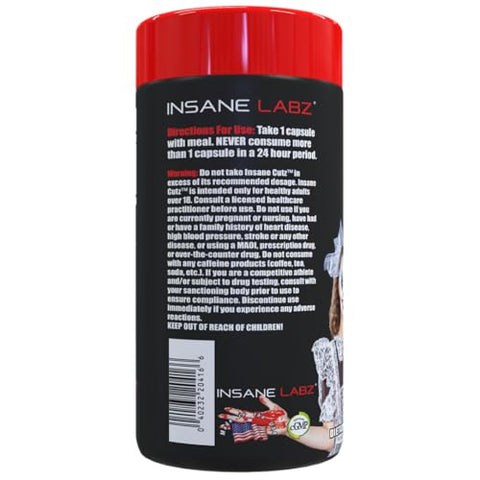 Insane Labz Insane Cutz Intense Fat Burner For Men And Women Thermogenic Weight Loss Supplement With Dandelion Root Extract Fueled By Ampiberry Appetite Suppressant - 45 Daily Srvgs (45 Capsules)