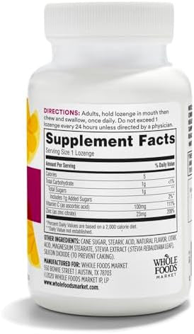 365 By Whole Foods Market, Lounceenges Zinc Vitamin C, 90 Count