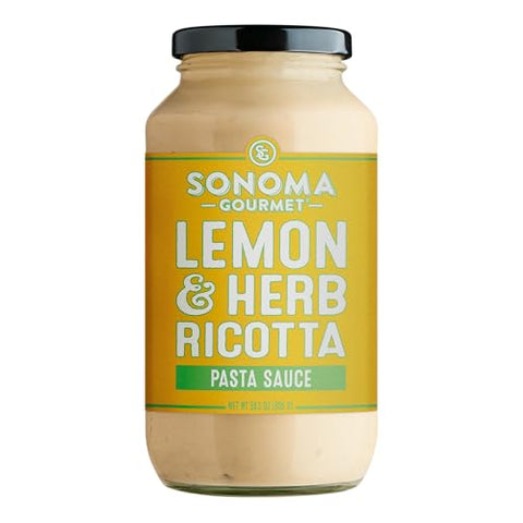 Sonoma Gourmet Pasta Sauce Variety Pack | 6 Flavors: Lemon Herb Ricotta, Vodka Cream, Kale Pesto, Creamy Tomato Parmesan, Cherry Tomato Basil & Roasted Garlic | No Sugar Added | Non-GMO | 25oz Jars