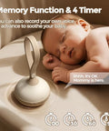 Evoceler Portable White Noise Sound Machine For Baby Adult With 9 Soothing Sound Memory Function 64H Powerful Battery For Home Travel Office Toddler Lock Reinforced Clip Baby Registry White