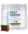 Revive Md Daily Greens Powder Chocolate Superfood & Antioxidant Blend For Energy Gut Health & Immunity Greens Supplement With Vitamins Minerals Digestive Enzymes & Probiotics (20 Servings)