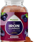 Phytoral Natural Multivitamin Iron Gummies For Adults - Adult Gummy Vitamins With Iron And Energy Boost B Complex Vitamins - Gummy Supplement And Mental Clarity Focus Multivitamin
