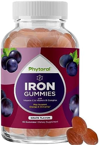 Phytoral Natural Multivitamin Iron Gummies For Adults - Adult Gummy Vitamins With Iron And Energy Boost B Complex Vitamins - Gummy Supplement And Mental Clarity Focus Multivitamin