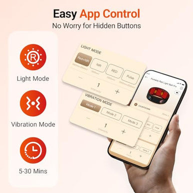 Comfytemp Cordless Red Light Therapy Massage Belt With Vibration For Back Wearable Fsa Eligible Hsa Near Infrared Lower Back Massager Portable Birthday Mothers Day s For Women Mom 660Nm & 850Nm