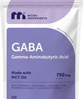Micro Ingredients Gaba 750 Mg With Mct Oil 300 Softgels Gamma Aminobutyric Acid With Vitamin B6 5-Htp L-Theanine L-Tryptophan & Magnesium Glycinate Non-Gmo Cgmp Manufactured