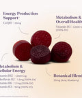 Natrol Ultra Energy 4-In-1 Blend 1000Mcg B12 Vitamin B Complex Vitamin D Coq10 Gummies 60 Ct Vegetarian Caffeine Free Supports Cellular Energy Production