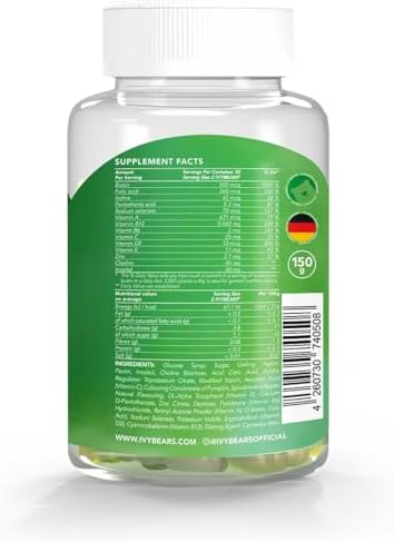 Ivybears Menâ€™S Hair Vitamin Gummies â€“ Anti-Hair-Loss Anti-Shedding â€“ Hair Growth Supplement For Men â€“ Biotin Folic Acid Zinc - Vitamins A C D E B5 B6 And B12 â€“ For Hair Skin & Nails â€“ Vegan