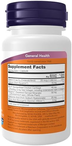 Now Foods Supplements Ucii Advanced Joint Relief With Undenatured Type Ii Collagen Plus Hyaluronic Acid Boron Vitamin D3 60 Veg Capsules