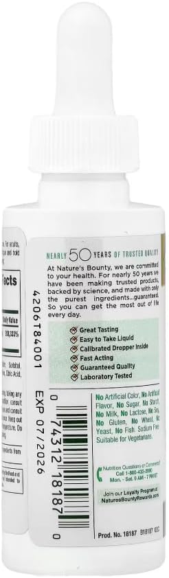 Nature's Bounty Super Strength B12 5000mcg 2 Oz (Pack of 2)