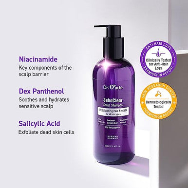 Dr.Oracle Seboclear Scalp Shampoo Rebalancing Hair And Scalp For All Hair Types. Biotin Panthenol Niacinamide Salicylic Acid Menthol.