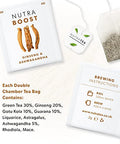 Nutra Tea NUTRABOOST - Energy Tea | Focus Tea Includes Astragalus Ashwagandha & Gotu Kola - Naturally Caffeine- and Sugar- - 20 Enveloped Tea Bags - by - Herbal Tea