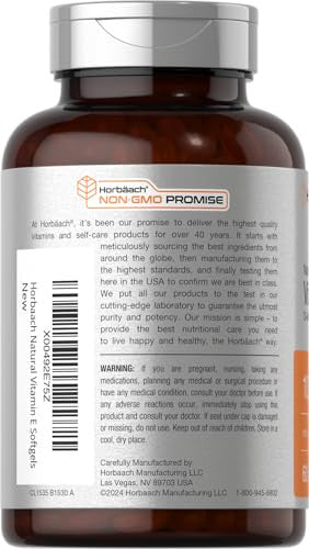 Horbaach Vitamin E Softgels 60 Count 1000 Iu