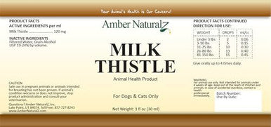 Amber Naturalz Milk Thistle Herbal Supplement For Dogs And Cats Milk Thistle Herbal Supplement For Liver Health And Support 4 Fluid Ounce Glass Bottle Manufactured In The Usa