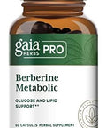 Gaia Herbs Pro Berberine Metabolic Supplement Supplement With Berberine Hci Vegan Gluten Soy 60 Capsules (60 Servings)