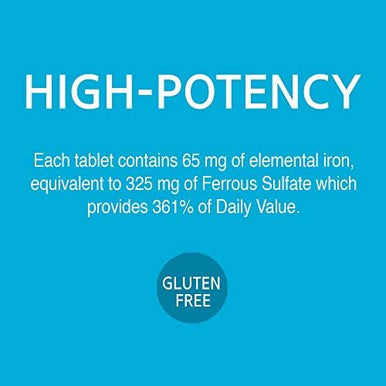 21St Century Iron 65 Mg Ferrous Sulfate 325 Mg Tablets, 120 Count