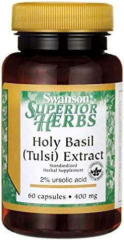 Swanson Holy Basil Extract (Tulsi) 400 Milligrams 60 Capsules