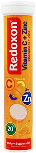 Redoxon Vitamin C + Zinc, Effervescent Tablets Of Vitamin C And Zinc, Helps Support Your Immune System, Orange Flavor, 20 Effervescent Tablets, 2.82 Oz, Box
