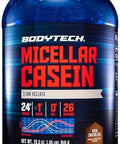 Bodytech Micellar Casein Protein Powder Slowrelease For Overnight Muscle Recovery 24G Protein Per Serving Rich Chocolate (4 Lb)