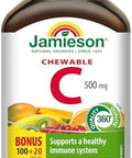 Jamieson Laboratories Vitamin C Chewable 500Mg Mixed 3 Flavours 120 Count
