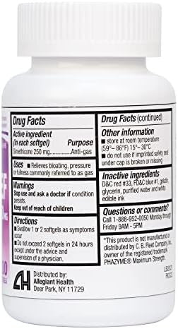 HealthA2Z Gas Relief Simethicone 250mg Fast Acting Gas Relief Bloating Pressure Discomfort
