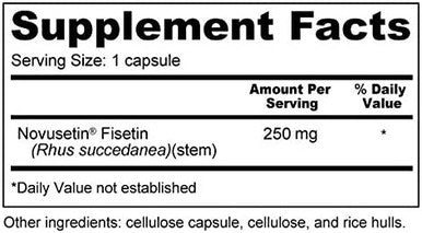 Fisetin 250mg Great Value 250mg per Capsule 60 Capsules Novusetin Supplement for Memory Focus Brain Health Gluten NonGMO Vegan