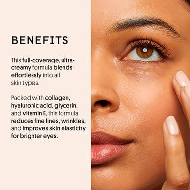 Winky Lux Peeper Perfect Under Eye Concealer Makeup & Eye Brightener Full Coverage Concealer For Dark Circles Color Corrector & Eye Primer With Collagen Hyaluronic Acid & Vitamin E (Golden Medium)