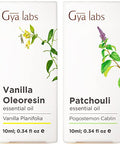 Gya Labs Vanilla Essential Oil For Diffuser & Patchouli Oil For Diffuser Set - Natural Aromatherapy Grade Essential Oils Set - 2X0.34 Fl Oz - Gya Labs