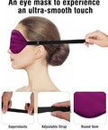 Hochoek Silk-Sleep-Mask Eye-Mask Eye-Cover Eyeshade - 100% Silk Soft Adjustable Strip(Black+Dark Blue+Purple)