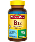 Nature Made Vitamin B12 Extra Strength 3000 mcg B12 Vitamin Supplement for Energy Metabolism Support 60 Softgels 60 Day Supply