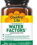 Country Life Water Factors - With Potassium And B6 For Electrolyte Balance - 60 Tablets
