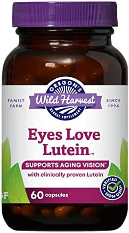 Oregon'S Wild Harvest Eyes Love Lutein Capsules Nongmo Organic Herbal Supplements 60 Count